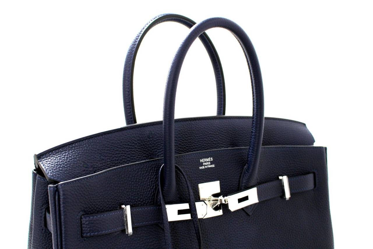 Hermes 35 cm Navy Blue Nuit Togo Leather Birkin with Palladium 1