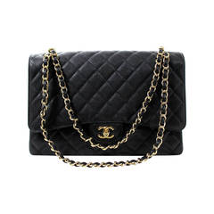 Chanel Caviar Leather Maxi Flap Bag- Black with GHW