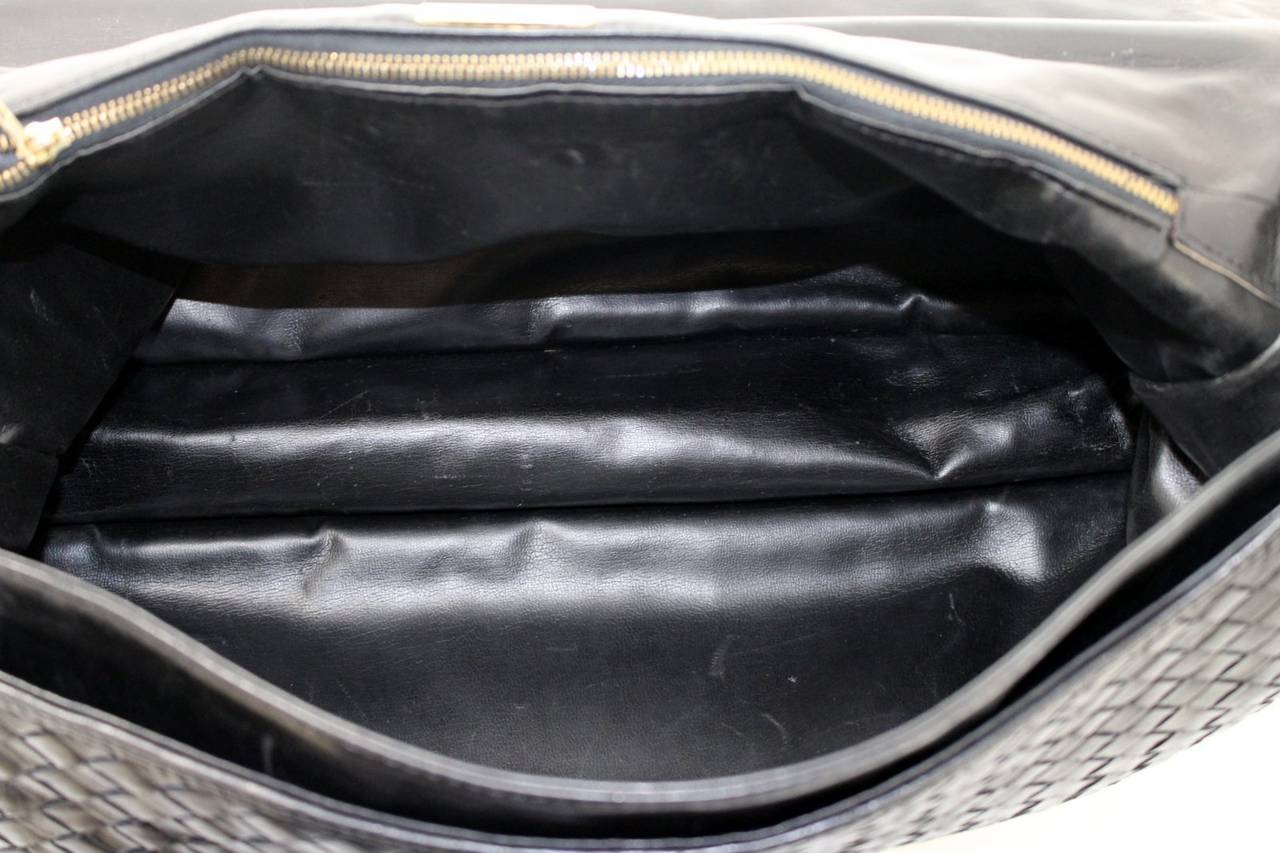 Bottega Veneta Black Leather Unisex Briefcase 6