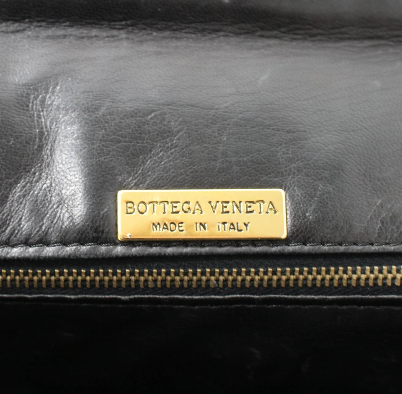 Bottega Veneta Black Leather Unisex Briefcase 7