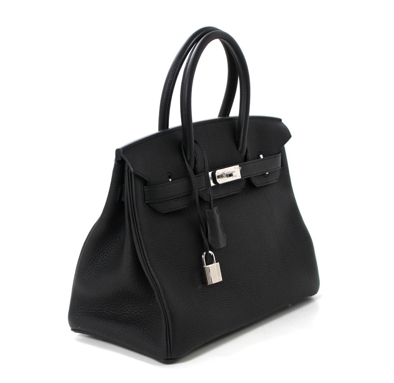 Hermès 30 cm Black Togo Leather Birkin Bag-PHW, T stamp In New Condition In New York City & Hamptons, NY