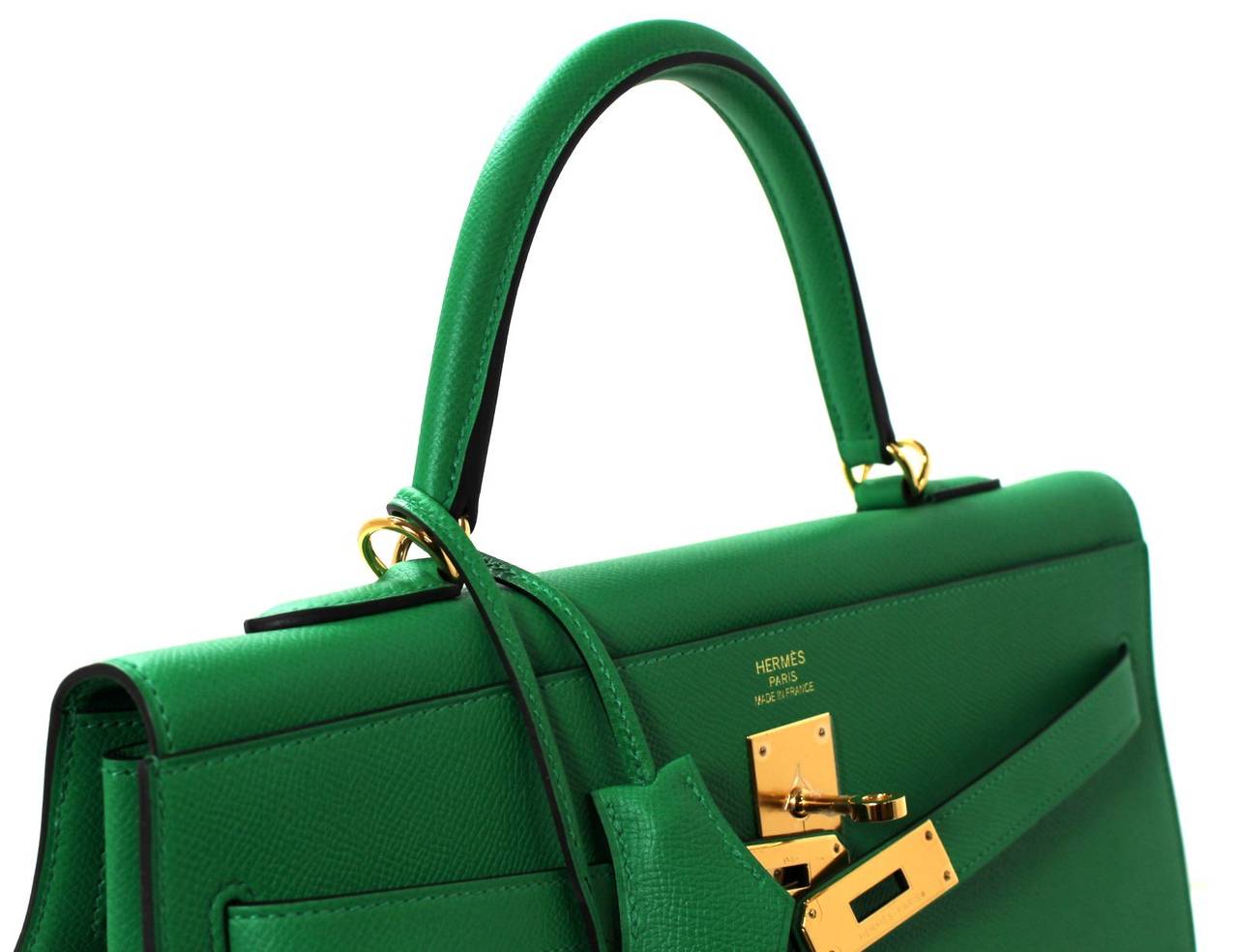 Women's Hermes Bamboo Green 35 cm Kelly Bag- Epsom Leather with Gold