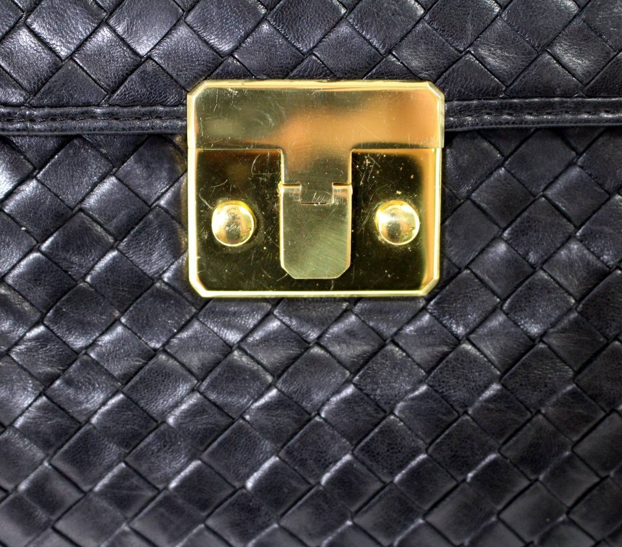 Bottega Veneta Black Leather Unisex Briefcase 3