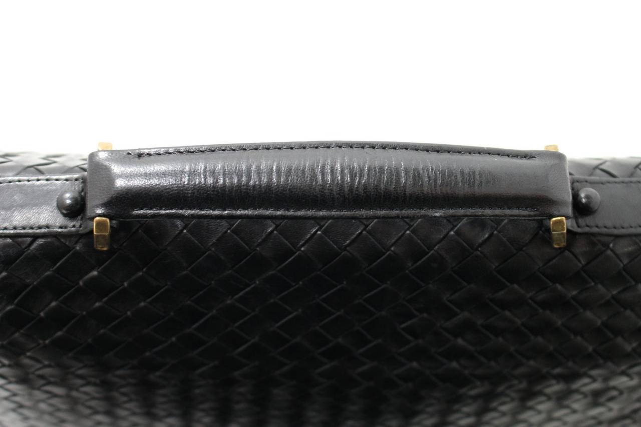 Bottega Veneta Black Leather Unisex Briefcase 5
