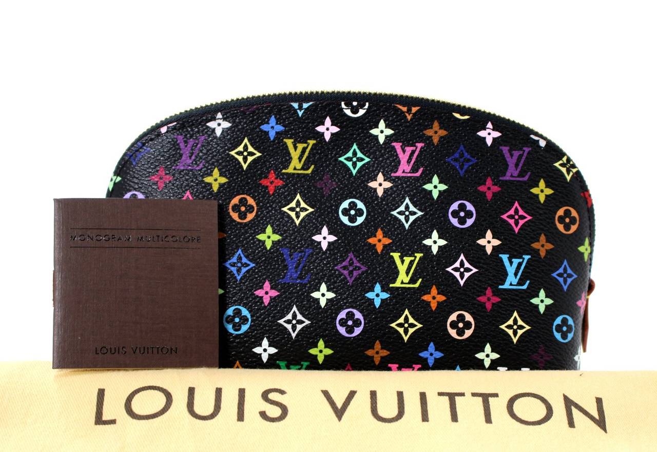 Louis Vuitton Black Multicolore Travel Case Clutch Pouch 4