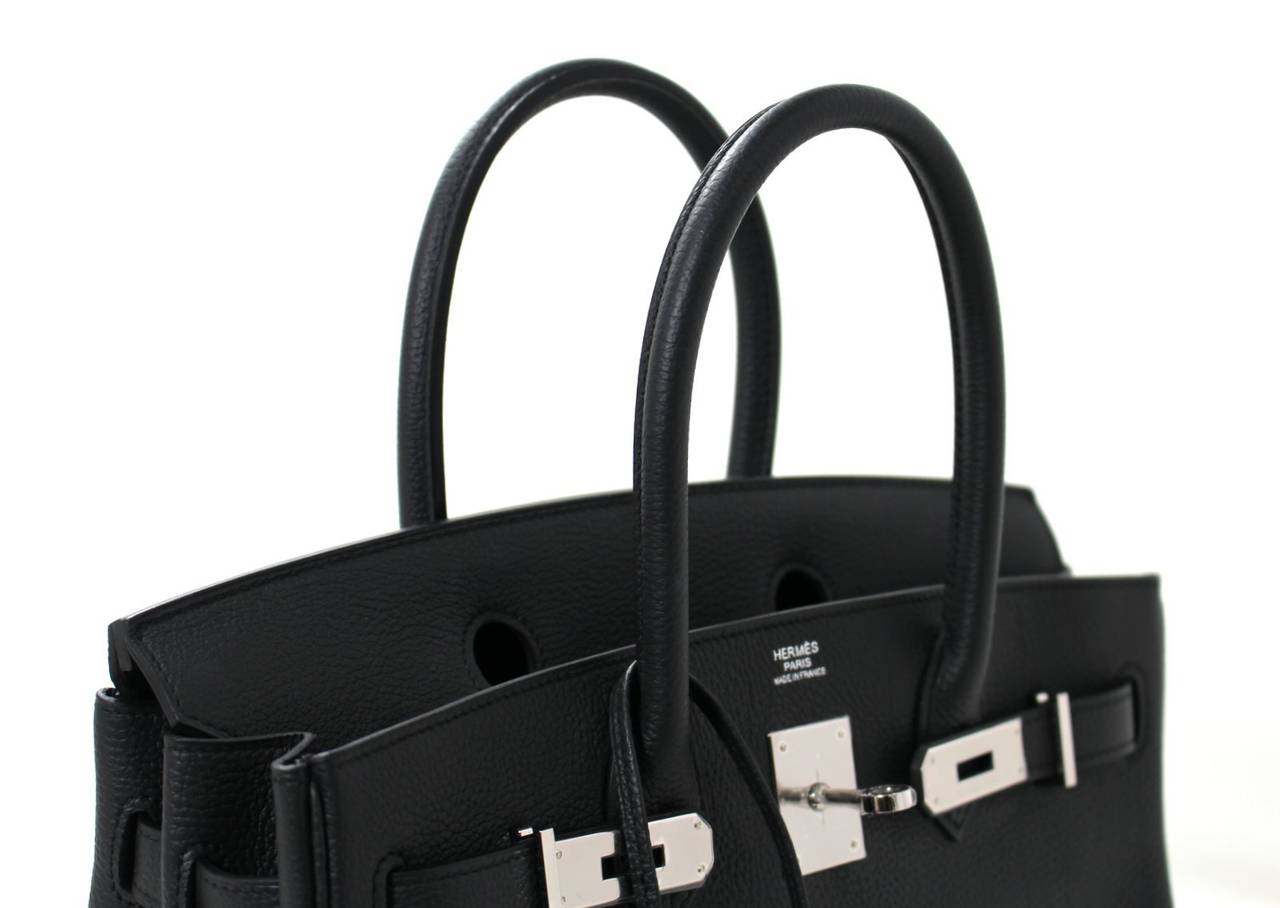 Hermes Plomb Black Togo Leather Birkin Bag- 30 cm with Palladium ...  