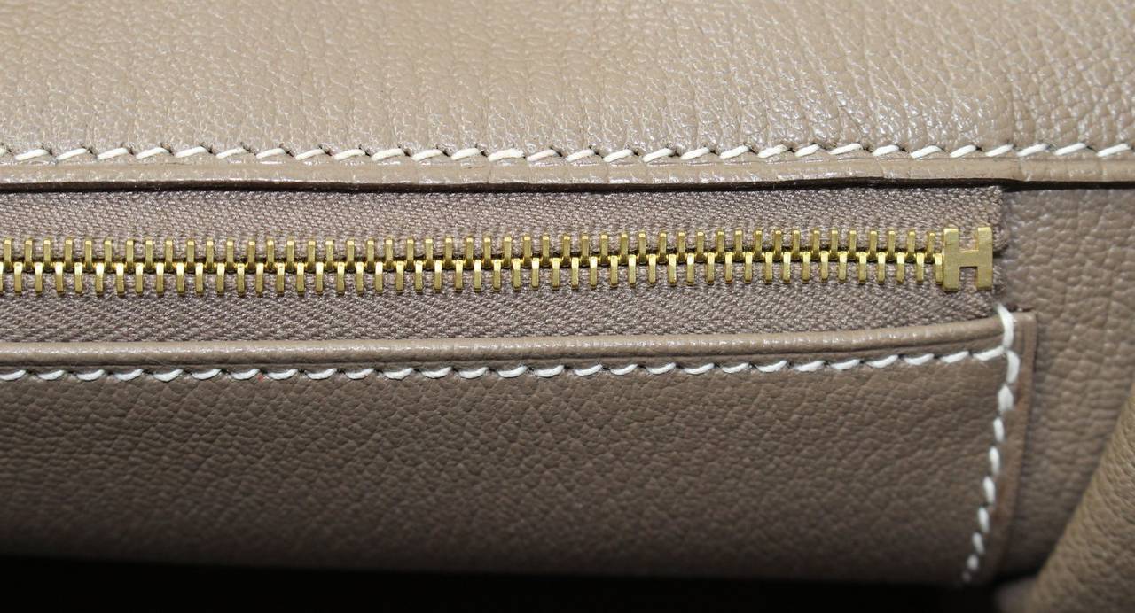 Hermès Etoupe Togo Leather Birkin Bag with Gold, 35 cm size 3