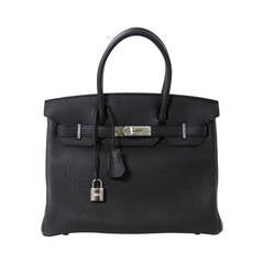 Hermès 30 cm Black Togo Leather Birkin Bag-PHW, T stamp