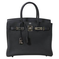 Hermes Plomb Black Togo Leather Birkin Bag- 30 cm with Palladium