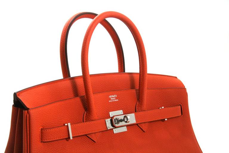 Hermès Birkin Bag Orange Togo with Palladium 35 cm For Sale 1