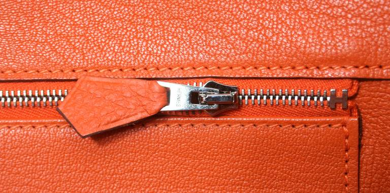 Hermès Birkin Bag Orange Togo with Palladium 35 cm For Sale 5