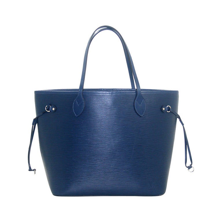 Louis Vuitton Saphir Epi Leather Neverfull MM Tote Bag