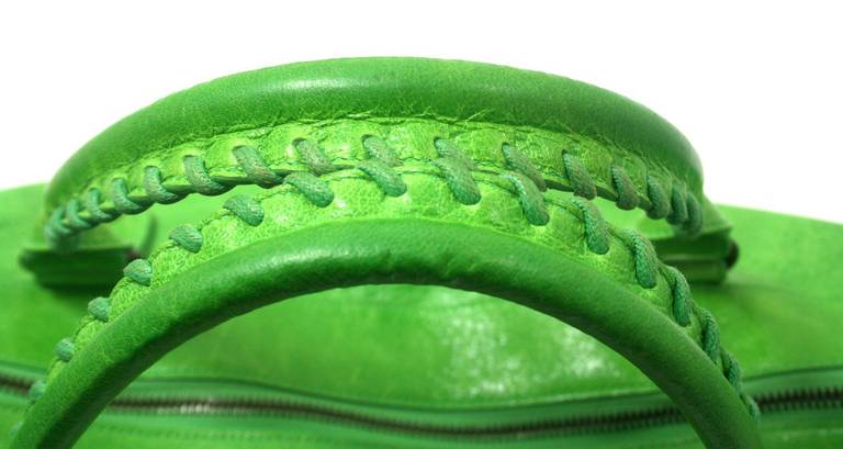 Balenciaga Apple Green Lambskin Arena Classic Work Satchel Bag In Excellent Condition In New York City & Hamptons, NY
