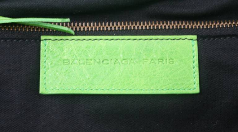 Balenciaga Apple Green Lambskin Arena Classic Work Satchel Bag 1