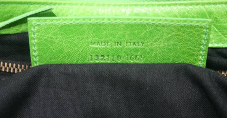 Balenciaga Apple Green Lambskin Arena Classic Work Satchel Bag 2