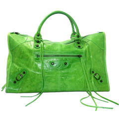 Balenciaga Apple Green Lambskin Classic Work Satchel Bag at 1stDibs