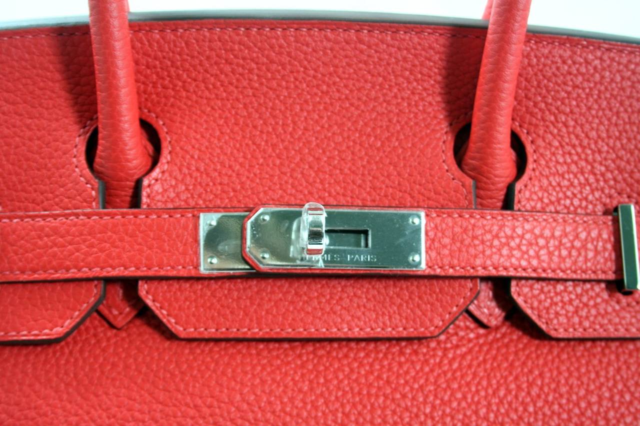 Hermes Etoupe Clemence Birkin 30cm Palladium Hardware  