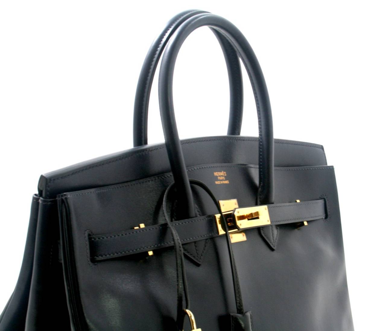 Hermès 35 cm Indigo Box Calf Leather Birkin Bag with Gold 1