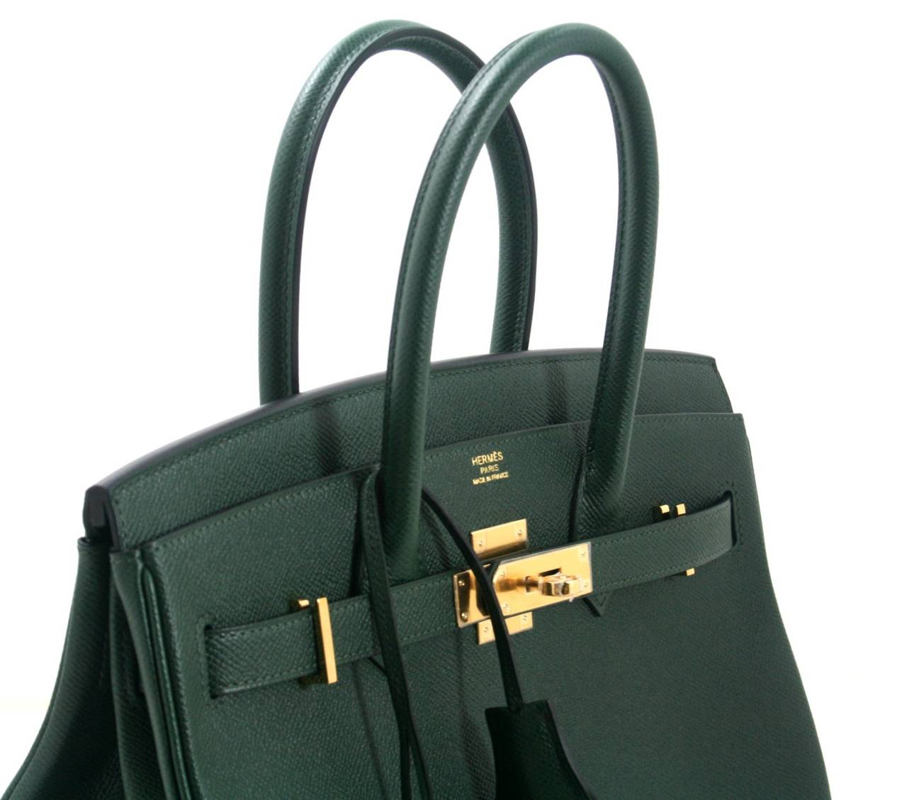 Herms 30 cm Vert Anglais Epsom Birkin Bag with Gold Hardware at ...