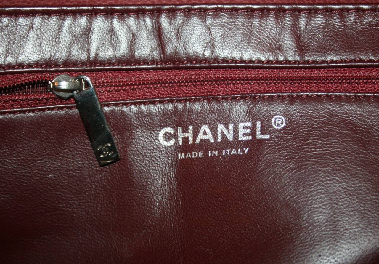 Chanel Wine Caviar Half Moon Flap Bag 4