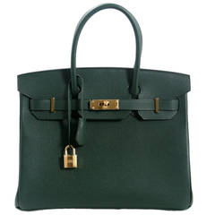 Hermès 30 cm Vert Anglais Epsom Birkin Bag with Gold Hardware