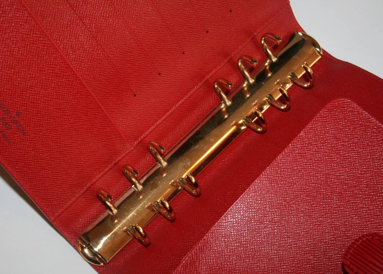 Louis Vuitton Red Epi Leather Agenda Notebook Organizer 1