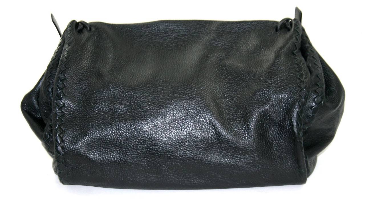 Women's Bottega Veneta Nero Cervo Large Messenger Bag