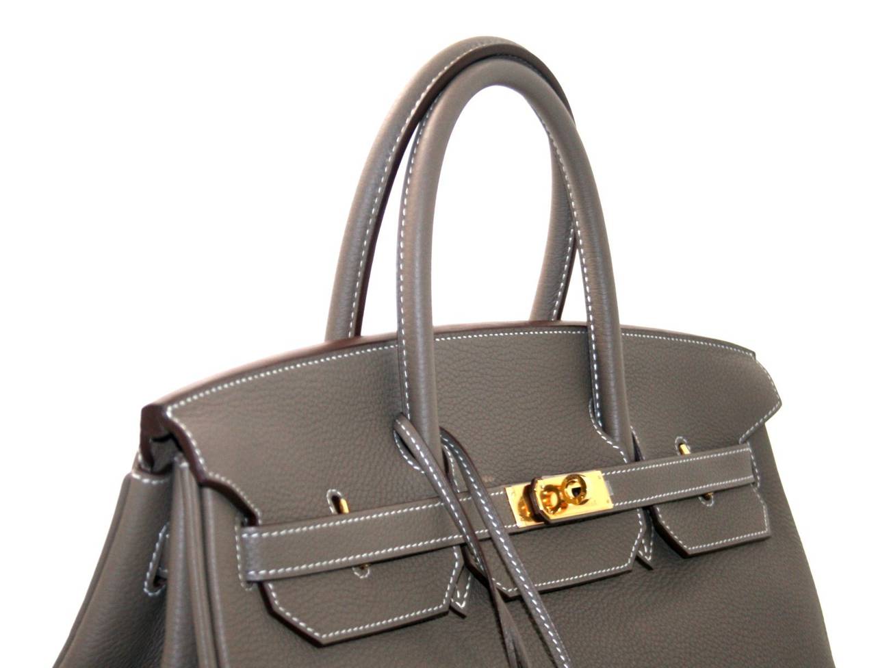Herms 40 cm Etoupe Togo Leather Birkin with Gold Hardware at 1stdibs