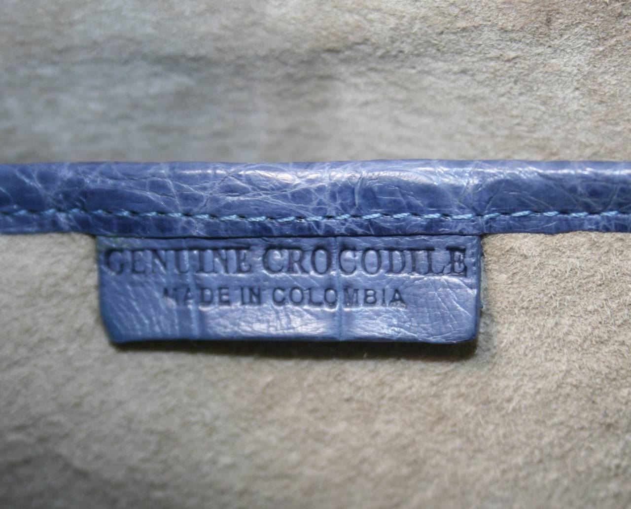 Nancy Gonzalez Periwinkle Blue Crocodile Domed Tassel Bag 2