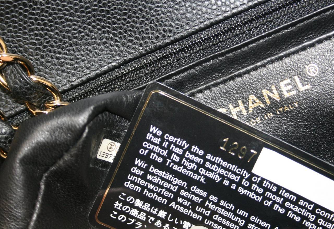 Chanel Black Caviar Leather Jumbo Classic Flap Bag GHW 5