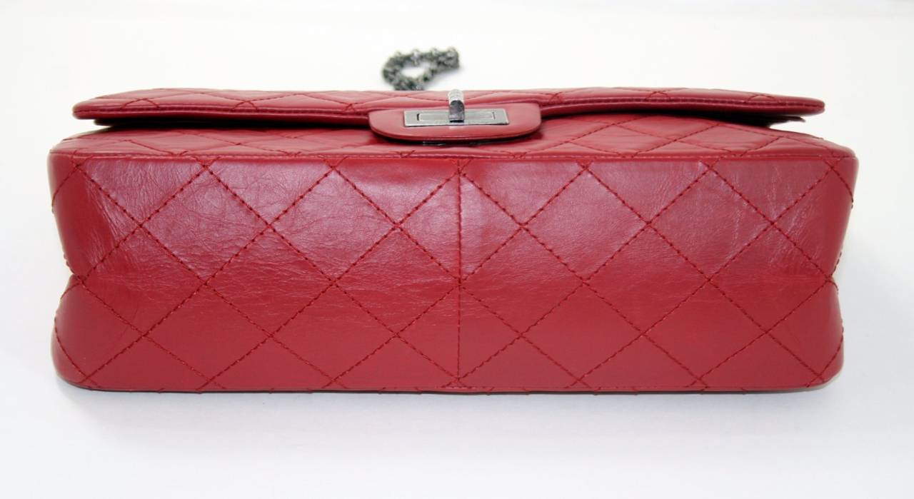 Women's Chanel Red Leather 2.55 Reissue Double Flap Bag