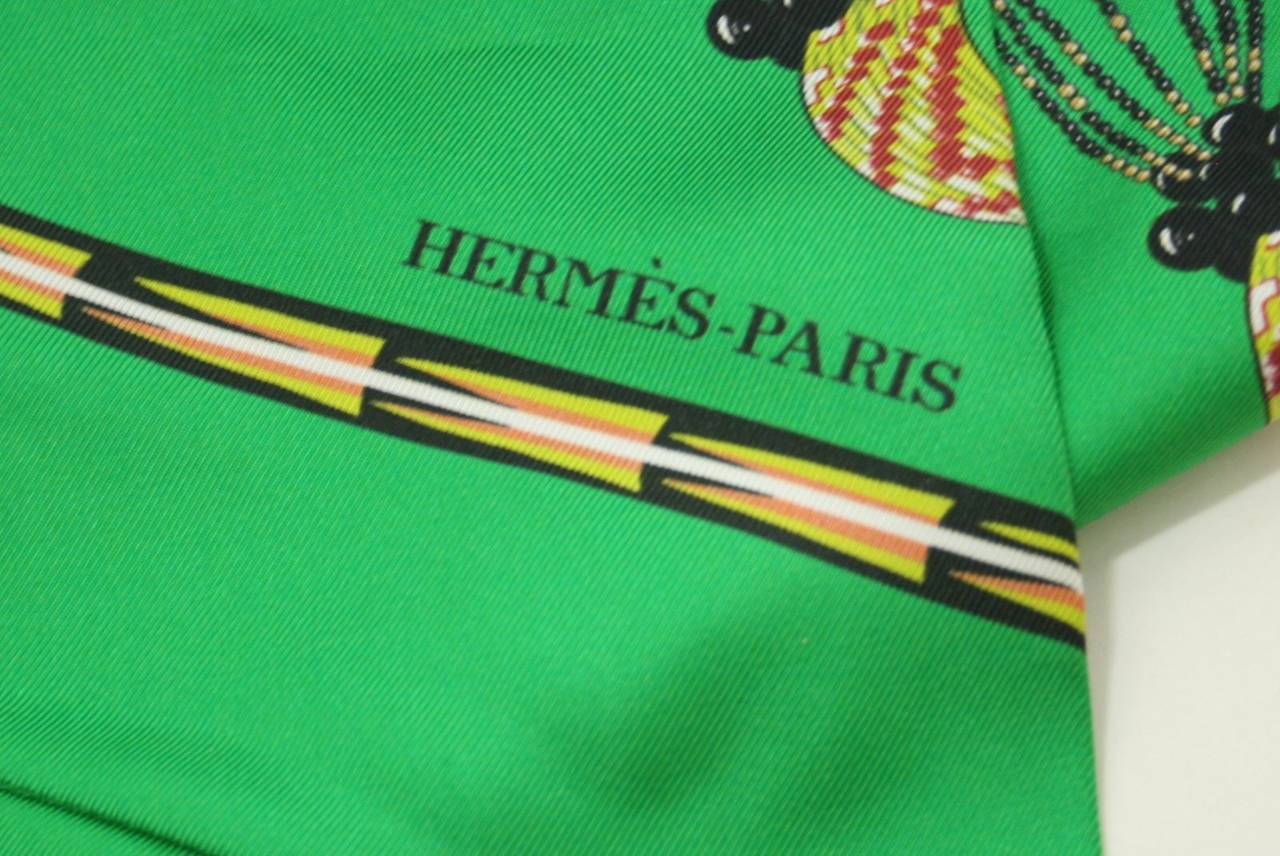 Hermès Vert Silk Brazil Maxi Twilly 2