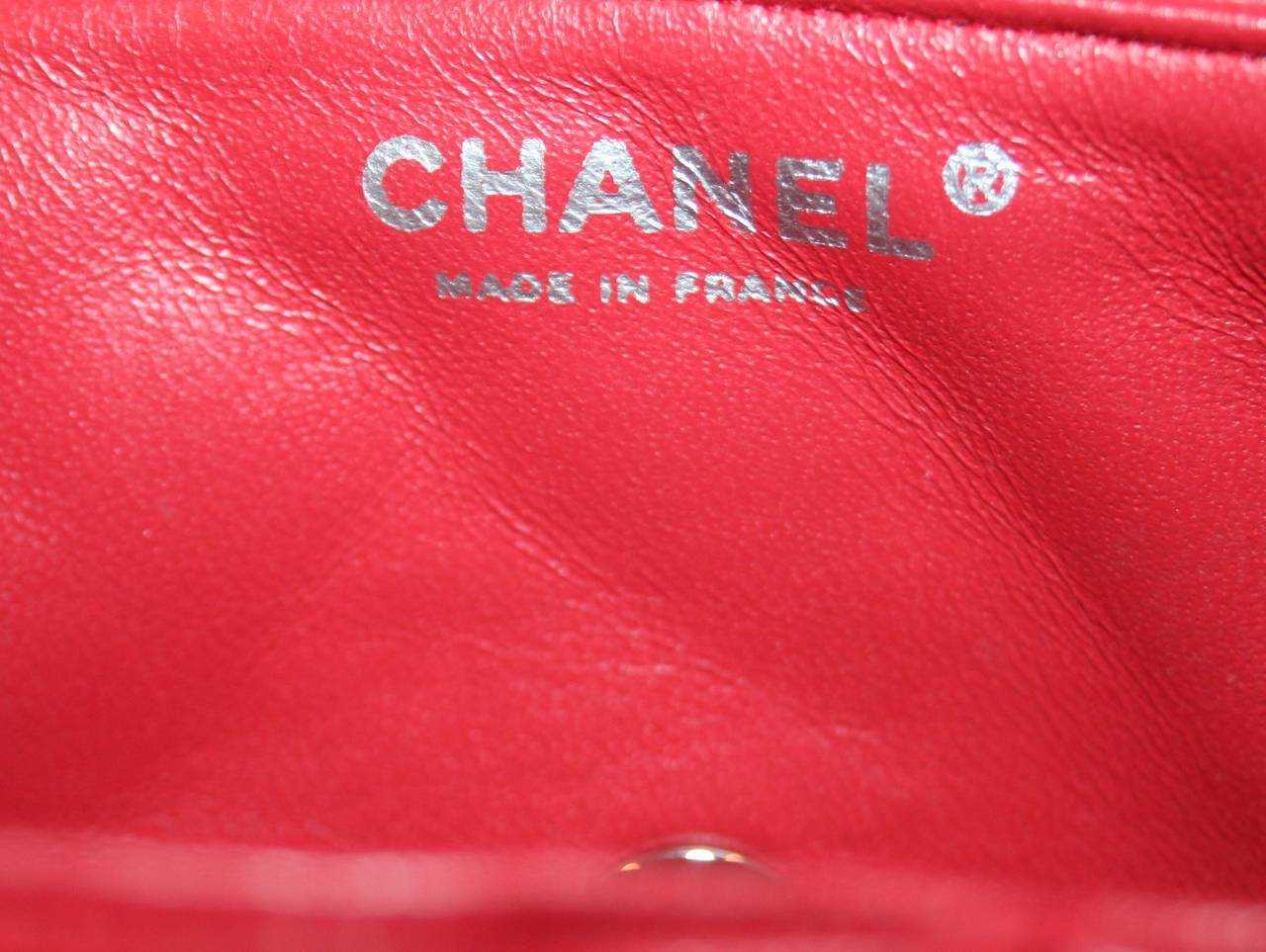 Chanel Red Lambskin East West Flap Bag 3