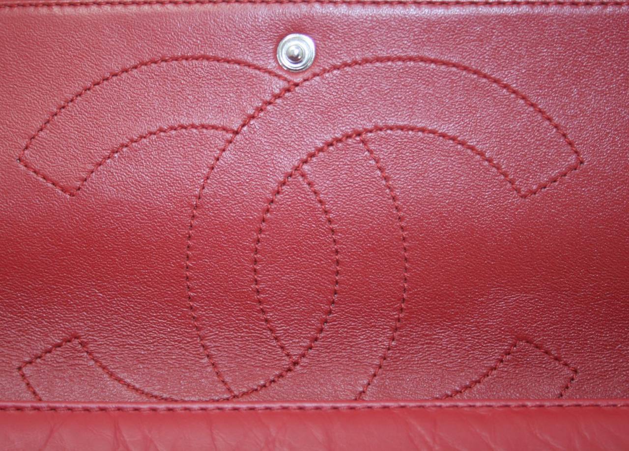 Chanel Red Leather 2.55 Reissue Double Flap Bag 4