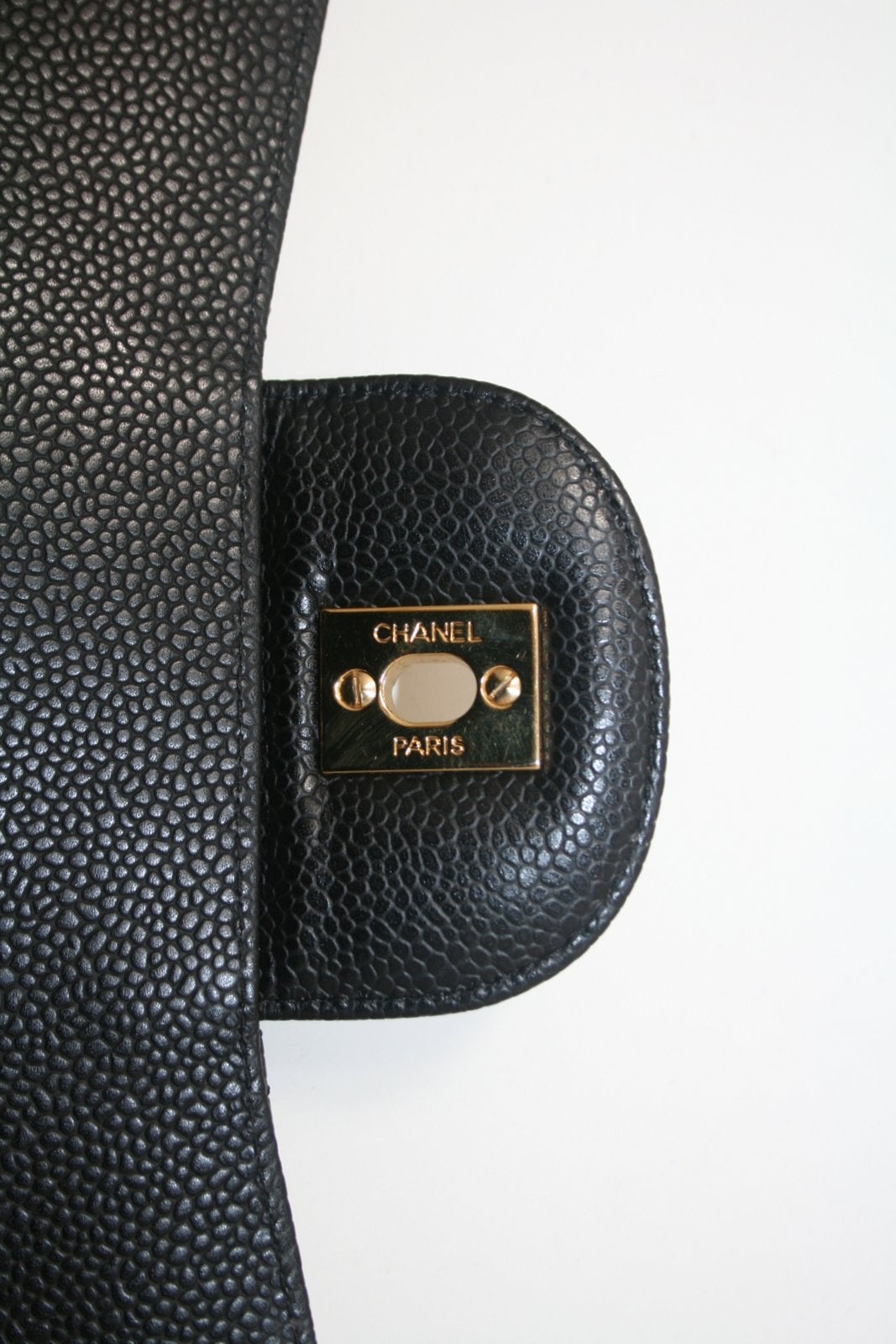 Chanel Black Caviar Leather Jumbo Classic Flap Bag GHW 4