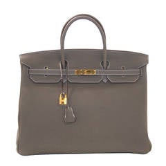Hermès 40 cm Etoupe Togo Leather Birkin with Gold Hardware