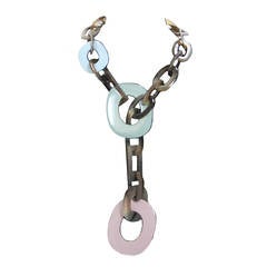 Hermès Isidore Horn Pastel Lacquer Necklace