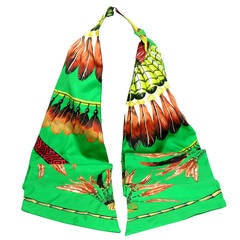 Hermès Vert Silk Brazil Maxi Twilly