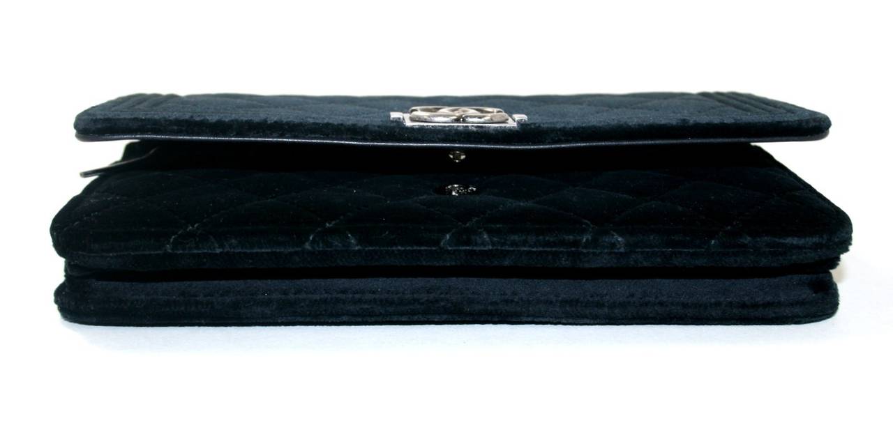 Chanel Black Velvet WOC Boy Bag Wallet on a Chain Ltd. Ed. In New Condition In New York City & Hamptons, NY