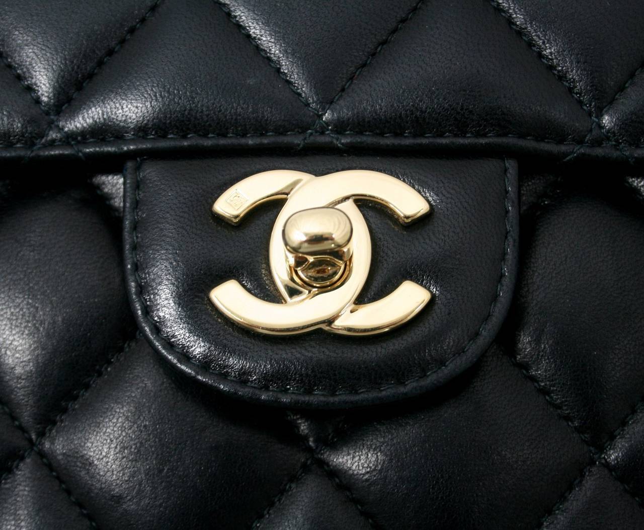 Chanel Black Lambskin Vintage Jumbo Classic with Gold Hardware 1