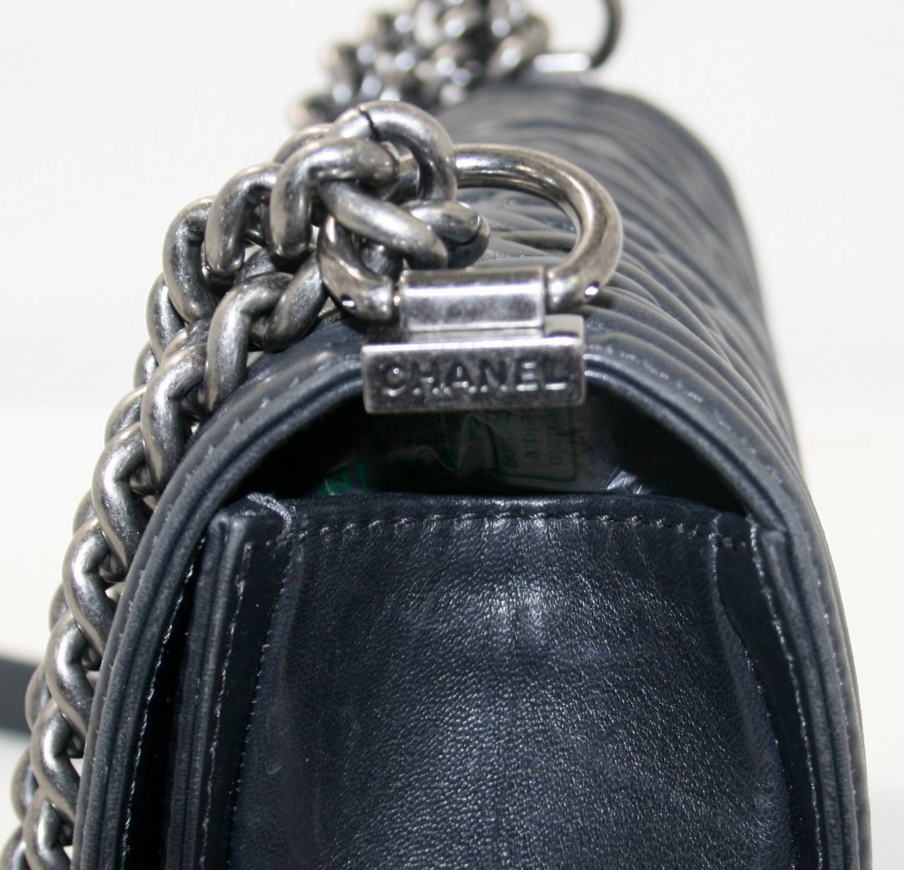 Chanel Dark Charcoal Leather Celtic Boy Flap Bag 1