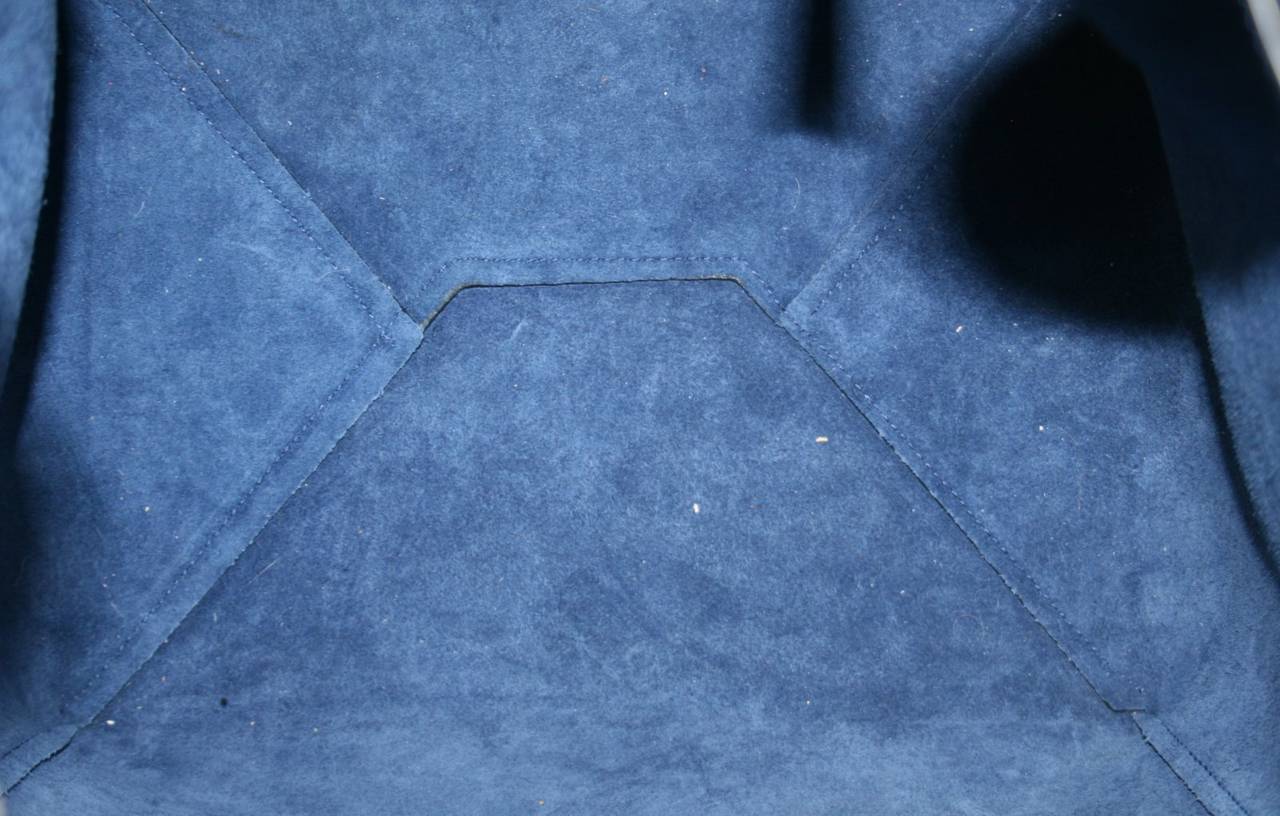 Celine Blue Leather Medium Cabas Phantom Tote Bag with Belt 1