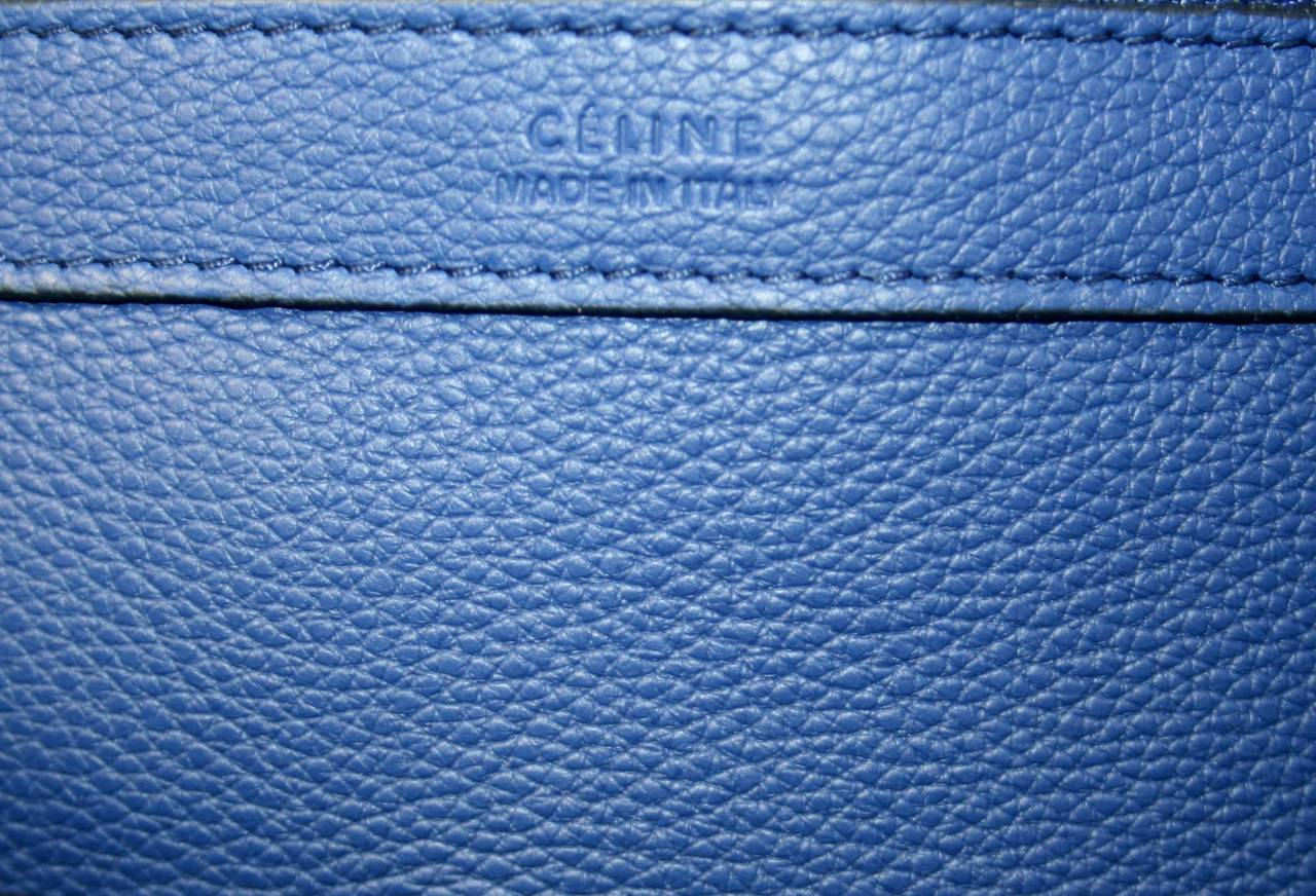 Celine Blue Leather Medium Cabas Phantom Tote Bag with Belt 2