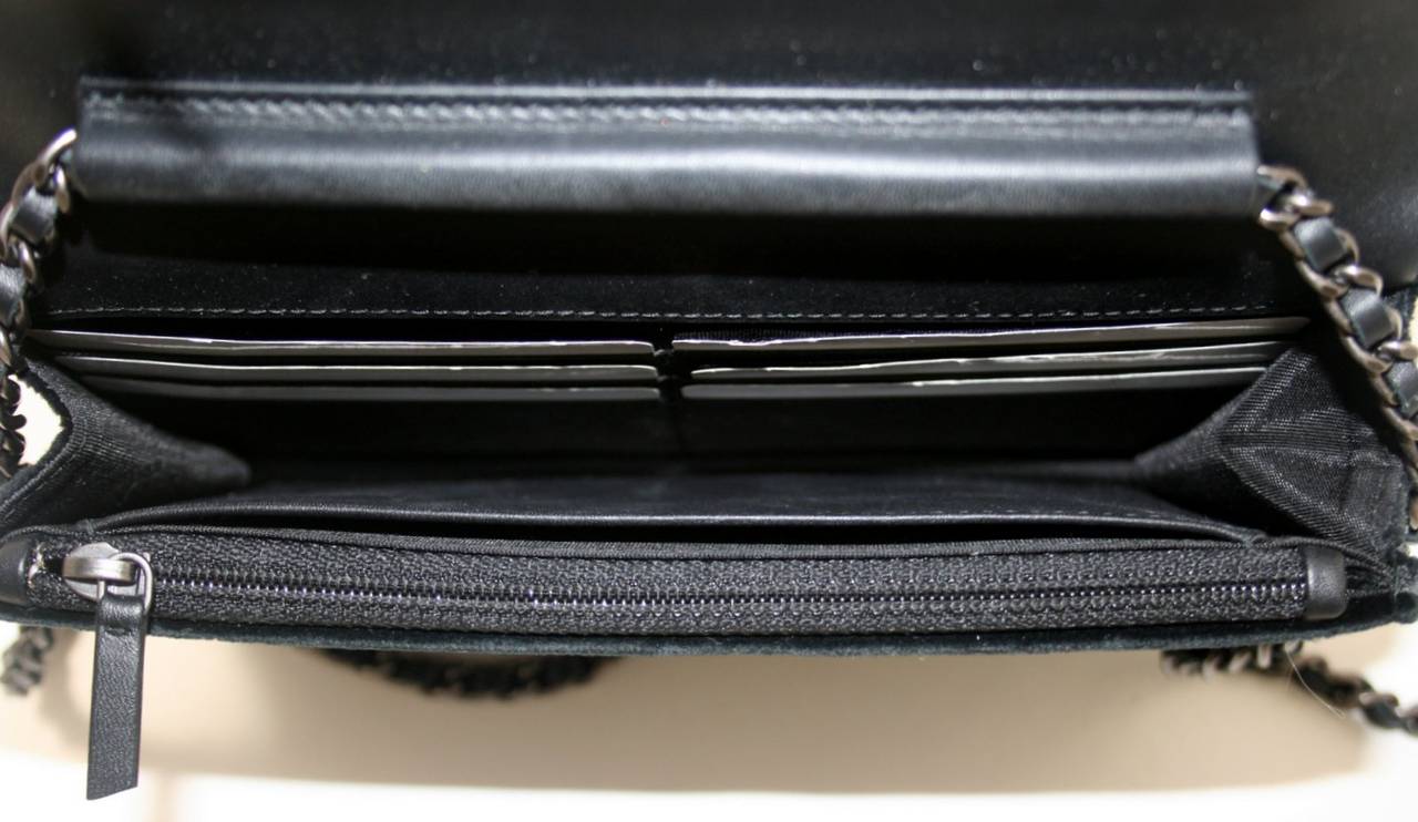 Chanel Black Velvet WOC Boy Bag Wallet on a Chain Ltd. Ed. 2