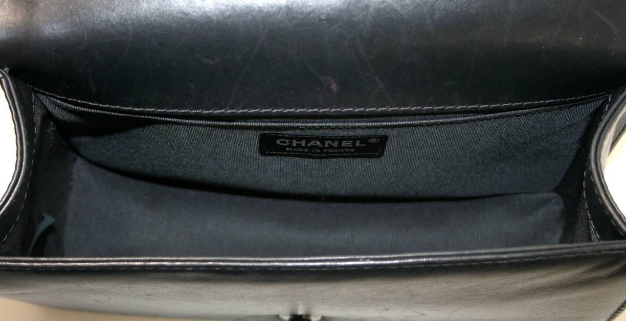 Chanel Dark Charcoal Leather Celtic Boy Flap Bag 3