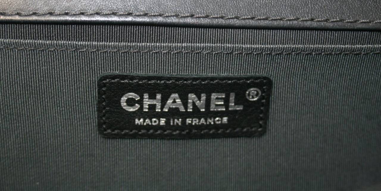Chanel Dark Charcoal Leather Celtic Boy Flap Bag 4