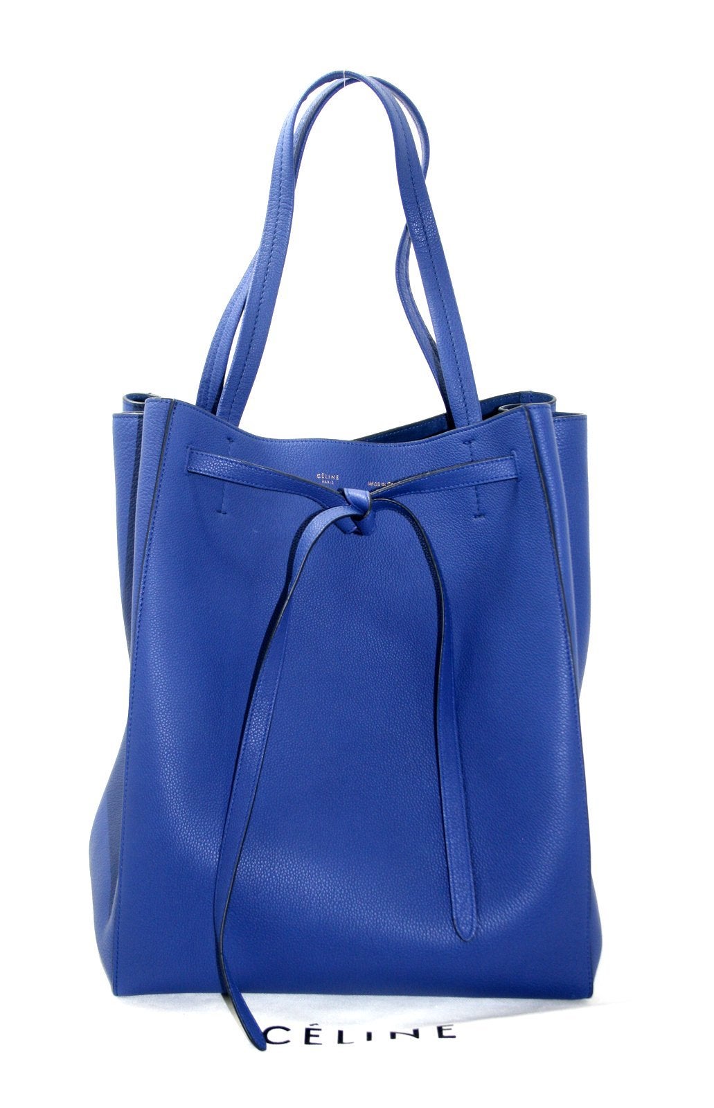 Celine Blue Leather Medium Cabas Phantom Tote Bag with Belt at 1stdibs  