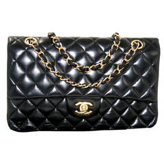 Chanel Black Lambskin Classic Medium Double Flap Bag
