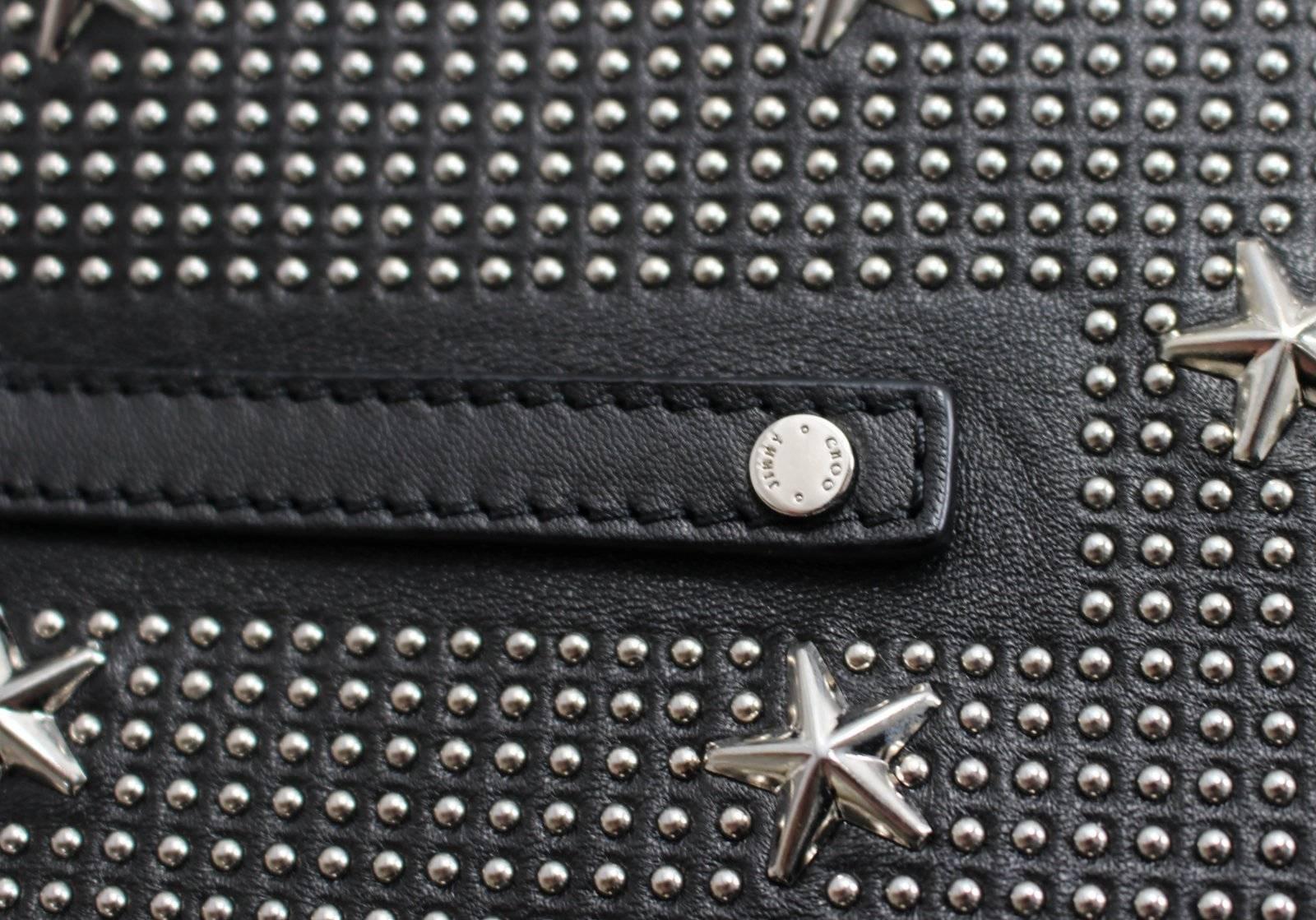 Jimmy Choo Black Leather Star Stud Tote- Sasha 2