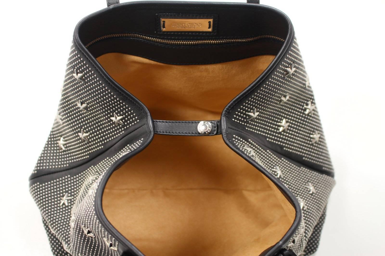 Jimmy Choo Black Leather Star Stud Tote- Sasha 3